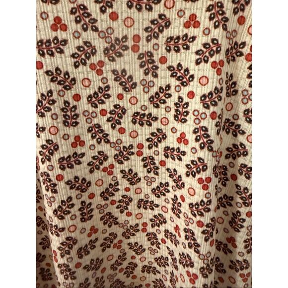 Torrid Mixed Print Cream & Rust Keyhole Elastic Hem Blouse sz 2X EUC - Picture 7 of 8